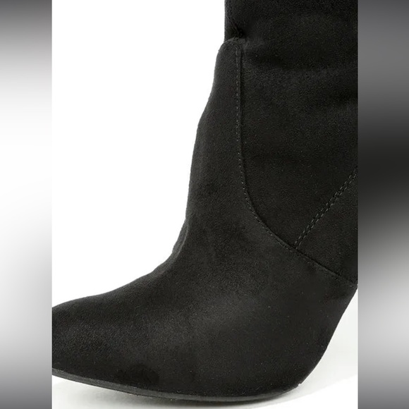 Steve Madden Gorgeous Black Suede Over the Knee Boots, Size 7.5, NWT - Picture 5 of 6